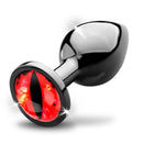 Creature Cocks Red Eye Metal Butt Plug Medium featuring a vivid red eye and polished metal design.