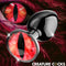 Creature Cocks Red Eye Metal Butt Plug Small with vivid red eye design, perfect for fantasy-themed backdoor exploration.