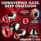 Creature Cocks Red Eye Metal Butt Plug Set 3 Piece showcasing 3 sizes, ideal for temperature play and anal training.