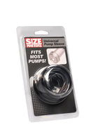 Size Matters Universal Penis Pump Sleeve Clear packaging showing a soft, stretchy pump sleeve that fits most pumps.