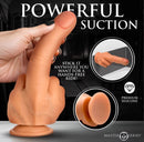 Powerful suction Master Series Finger Silicone Dildo Vanilla displayed on a smooth surface with premium silicone texture.