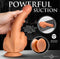 Powerful suction Master Series Finger Silicone Dildo Vanilla displayed on a smooth surface with premium silicone texture.