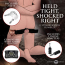 Master Series Exposed E-Stim Wooden Humbler Black includes 2 keys, 2 inline adapters, and is compatible with AH080.