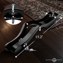 Master Series Exposed E-Stim Wooden Humbler Black detailed image with dimensions and features highlighted.