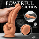 The Pleaser Double Finger Silicone Dildo with strong suction for hands-free use, premium silicone design, and bold appearance.