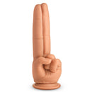 The Pleaser Double Finger Silicone Dildo with fist-inspired design, featuring two long, girthy fingers for satisfaction.