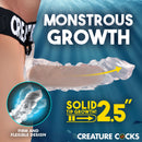 Creature Cocks King Kraken Hollow Strap-On with Harness, showcasing its monstrous growth and flexible design.
