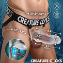 Creature Cocks King Kraken Hollow Strap-On with Harness showcasing dimensions and features for deep-sea fantasy play.