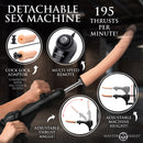 Detachable sex machine with remote control, cock lock adaptor, and adjustable thrust angle for Master Series Hog Tie Restraint Rack with Sex Machine.