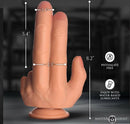 Master Series The Shocker Silicone Dildo Vanilla dimensions, 8.2 x 5.4 inches, phthalate-free, water-based lubricants.