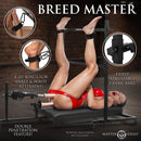 Breed Master Breeding Stand with Sex Machine Black featuring adjustable bars and ankle restraints.