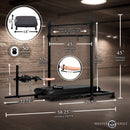 Breed Master Breeding Stand with Sex Machine Black dimensions and features illustration.