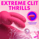 Come Hither Silicone Rabbit Vibrator Pink with intense rabbit vibrations and textured design, ideal for clitoral and G-spot stimulation.