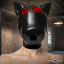 Master Series Drone Silicone Sensory Hood Black featuring pup ears and 'DRONE' printed in red.
