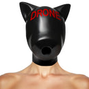 Master Series Drone Silicone Sensory Hood Black featuring pup ears and DRONE print in red on a matte black finish.