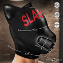 Master Series Slave Silicone Sensory Hood showcasing measurement details and design features.