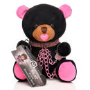Master Series Bling Bondage Bear Plush Toy featuring pink cuffs and heart-shaped pacifier.