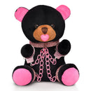 Master Series Bling Bondage Bear Plush Toy with pink cuffs and chains, featuring a heart-shaped pacifier.