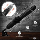 Double Pounder Silicone Vibrating Dildo Thruster features thrust depth and dimensions for optimal pleasure.
