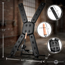 Master Series St Andrew's Cross with Sex Machine dimensions and features in a modern dungeon setting.