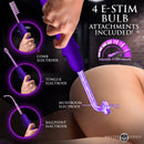Elektrawand Rechargeable Violet Wand with Attachments Purple featuring 4 E-STIM bulb attachments for electrostimulation.