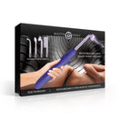 Elektrawand Rechargeable Violet Wand with Attachments Purple on display with four glass attachments.