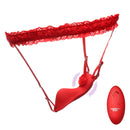 Textured Silicone Panty Vibrator with Remote Red showcasing textured design and remote functionality.