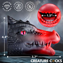 Creature Cocks Drago Silicone Masturbator Black showcasing premium silicone with textured details and measurements.