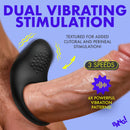 Bang Vibrating Silicone Cock Ring Black for textured dual vibrating stimulation with 3 speeds and 6 vibration patterns.