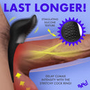 Bang Vibrating Silicone Cock Ring Black with stimulating texture for enhanced pleasure and control during intimacy.