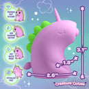 Tappyhorn Tapping Silicone Clitoral Stimulator shaped like a unicorn with a soft silicone design and three tapping speeds.