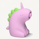 Tappyhorn Tapping Silicone Clitoral Stimulator in cute unicorn shape with green mane and soft silicone tapping mouth.