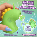 Lickyhorn Green Licking Silicone Clitoral Stimulator in ergonomic design with flexible tongue and 3 licking speeds.