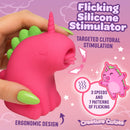 Flickyhorn Flicking Silicone Stimulator in vibrant pink, showcasing ergonomic design and clitoral stimulation features.