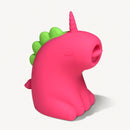Flickyhorn Flicking Silicone Stimulator in bright pink with a playful unicorn design and pointed silicone tongue.