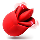 Bloomgasm Petal Kiss Kissing and Licking Vibrator in vibrant red with multiple settings for clitoral pleasure.
