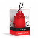 Bloomgasm Petal Kiss Kissing and Licking Vibrator in red packaging with floral design