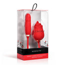 Blossom Kiss Licking Clit Stimulator with Thrusting Vibrator in packaging showcasing its rose design.