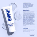 Passion Keep It Hard Stay Hard Desensitizing Gel 1.5 Oz in a tube with instructions and ingredients on a blue background.