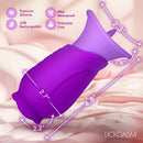 Lickgasm Licking Violet Sucking and Licking Vibrator dimensions and features including silicone and waterproof design