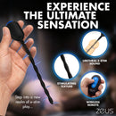 Zeus Inflatable Anal Plug and Urethral Sound E-Stim Kit showcasing urethral sound, stimulating texture, and wireless remote.