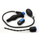 Zeus Inflatable Anal Plug and Urethral Sound E-Stim Kit with wireless remote and flexible silicone design.