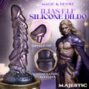 Creature Cocks Ilias Elf 8.5 Inch Silicone Dildo Purple showcasing tapered tip and stimulating textures.