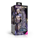 Creature Cocks Ilias Elf 8.5 Inch Silicone Dildo Purple packaging featuring elven design and body-safe silicone.