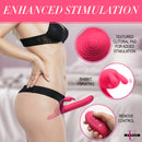 Thrusting & Vibrating Rabbit Strap-On with Harness showcasing enhanced stimulation features and controls.