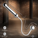 Master Series Stainless Steel Anal Hook with Handle showing polished design and dimensions in a stylish setting.