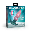 Creature Cocks Girthy Likan Inflatable Silicone Anal Plug packaging with details on size and design.