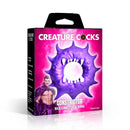 Creature Cocks Constrictor Silicone Cock Ring Purple packaging featuring interdimensional vampire design and spikes.