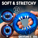 Creature Cocks Venom Loop Silicone Cock Ring Twilight Blue showing soft and stretchy design for comfort and fit.