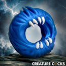 Creature Cocks Venom Loop Silicone Cock Ring Twilight Blue with textured fangs and bold design.